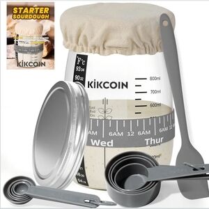 Sourdough Starter Kit with Gray and Silver Accessories